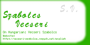 szabolcs vecseri business card